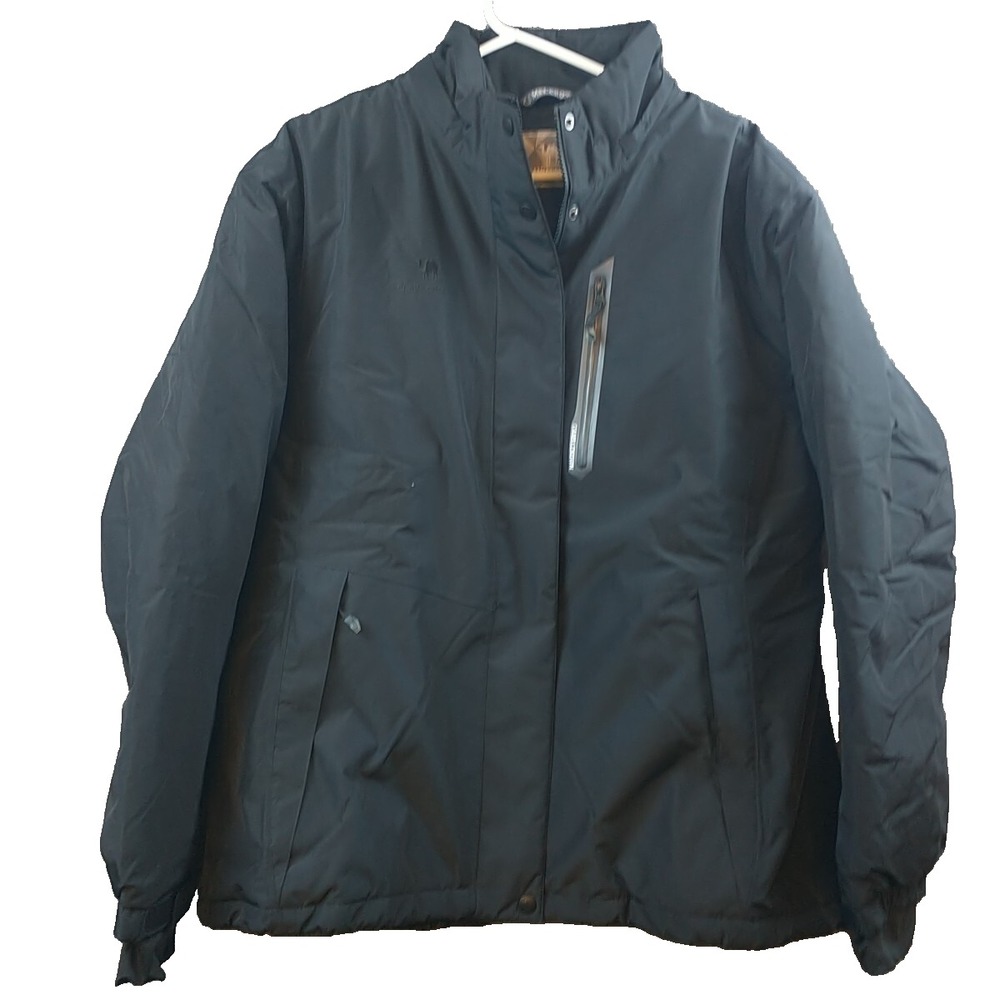 Camel Crown Womens Windbreaker Jacket Black Insulated Outdoor Coat 20M121755